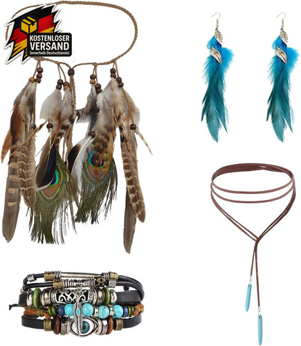 Indianer kopfschmuck damen set - damen,