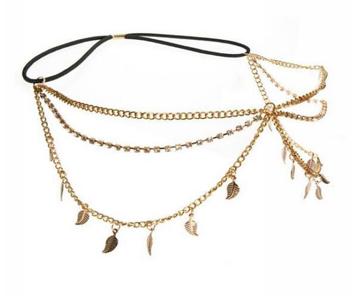 Haarband blätter gold farbig - haarband, gold-farbig