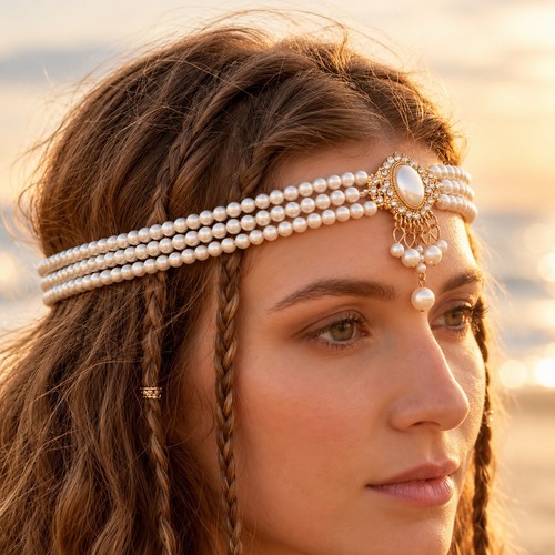 Boho perlen kopfschmuck - perlen,