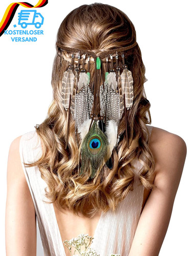 Feder stirnband boho damen - feder,